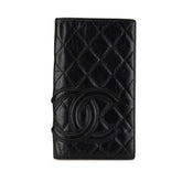 シャネル カンボンライン ココマーク 長財布 ブラック ラムスキン レディース CHANEL 【中古】